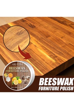 JUE-FISH Natural Beeswax Furniture Care Beeswax Wood Seasoning Beewax Polish Water Abrasion Resistant with Sponges for Wood Furniture Wood Protection  - Image 3