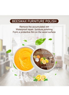 JUE-FISH Natural Beeswax Furniture Care Beeswax Wood Seasoning Beewax Polish Water Abrasion Resistant with Sponges for Wood Furniture Wood Protection  - Image 4