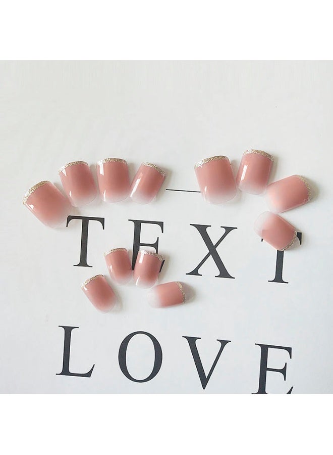 24pcs French Tip Press On Nails - Package Soft Gel French Fake Nails Short, Salon-quality Press On Nails, Seamless Glue-on Nails for Woman Nail Art Manicure - Image 2