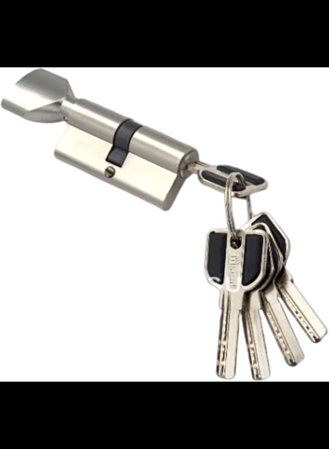 ABBASALI MSM Door lock cylinder 70mm, one side key one side knob Spanish product High quality easy to install. - Image 1