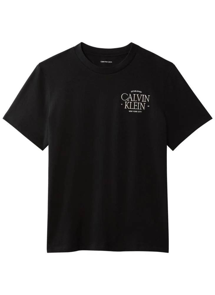 Calvin Klein Jeans  Logo Embroidery Mock Neck T-Shirt for Women | Best Price UAE