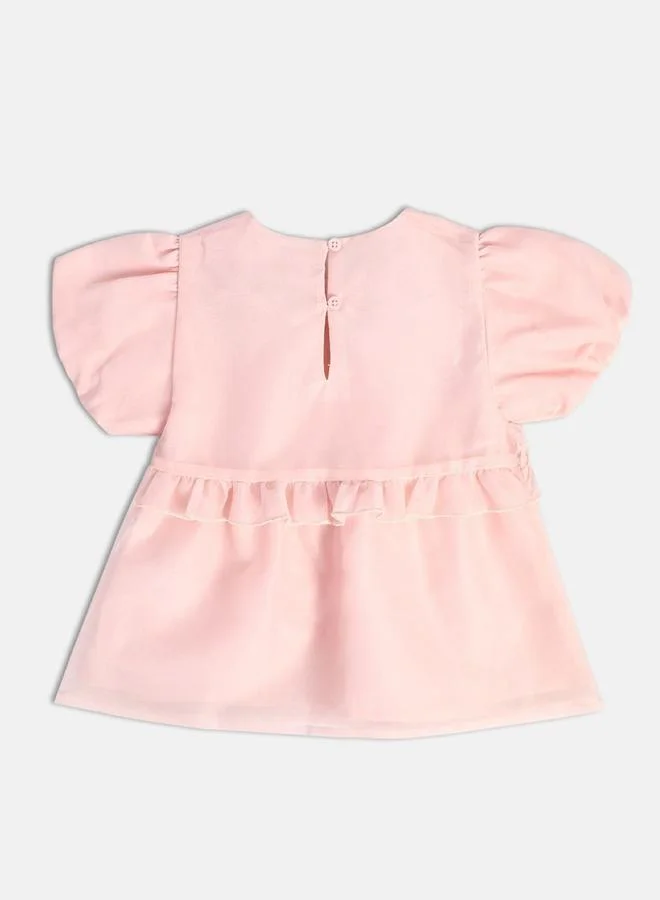 MINIKLUB Girls Smocked Puff Sleeve Top
