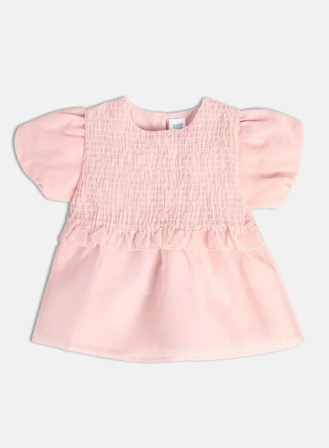MINIKLUB Girls Smocked Puff Sleeve Top