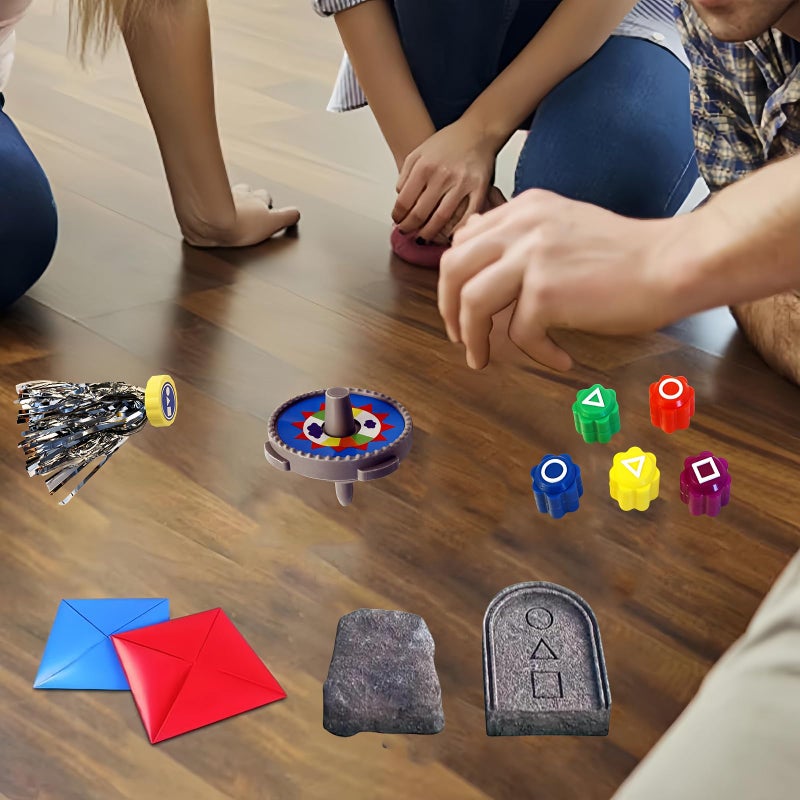 ReeRaa Gonggi Korean Game, Chess Sets, Tossing Set (Korean Traditional Play Game) Jebi chagi Stone catching Biseokchigi Paeng-y DDAKJI Family Party (1 Set) - Image 4