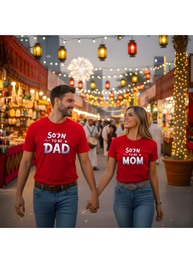 برينت شوب فور مي طقم تيشيرتات متطابقة للأب المنتظر والأم المنتظرة | تيشيرت قطني للأزواج | هدية لإعلان الحمل - Image 5