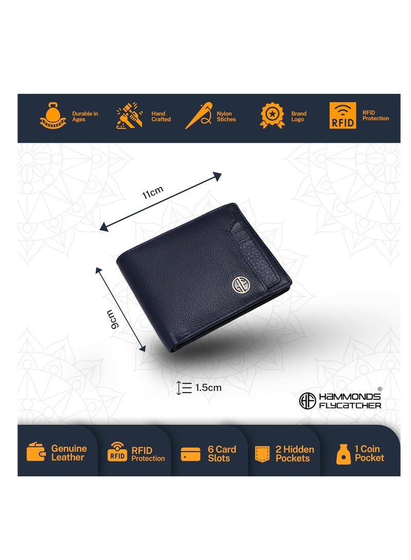 HAMMONDS FLYCATCHER Leather Wallet Combo Gift Set - Men's and Women's Wallets with Multiple Card Slots - Perfect for Ramadan, Eid Anniversary, Marriage Gifts and Special Occasions - Blue | DW3S - Image 2