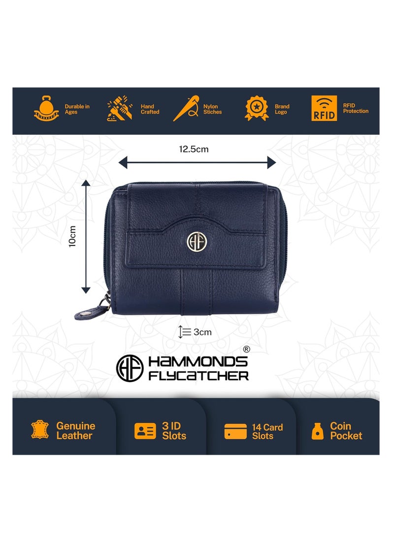 HAMMONDS FLYCATCHER Leather Wallet Combo Gift Set - Men's and Women's Wallets with Multiple Card Slots - Perfect for Ramadan, Eid Anniversary, Marriage Gifts and Special Occasions - Blue | DW3S - Image 5