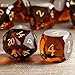 DNDND 7Piece Glass Dungeons and Dragons Dice Multifaceted Brown RPG Dice Set for DND Tabletop Gaming Collectors Premium Gift Box Durable Design Brown - Image 4