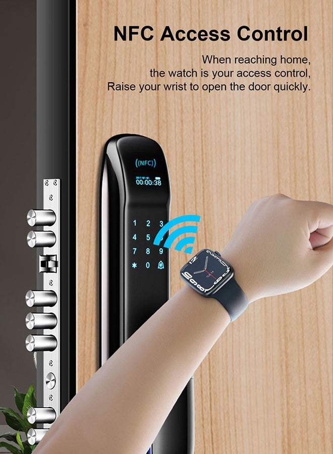 Smart Watch for Men Women Compatible with Android IOS 2.1 inch Full Touch Screen Bluetooth Fitness Tracker Sleep Monitor, Black  - Image 3