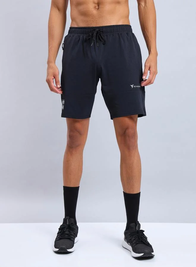 Technosport Solid 4-Way Stretch Relaxed Fit Shorts by Styli