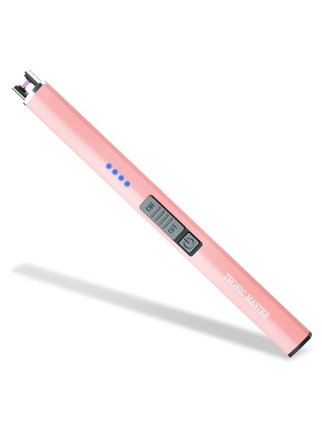 TRONIC MASTER Lighter, Electric Candle Lighter Plasma Arc Lighters with USB Rechargeable Battery Windproof & Flameless Retractable Head (Rose Gold) - Image 1