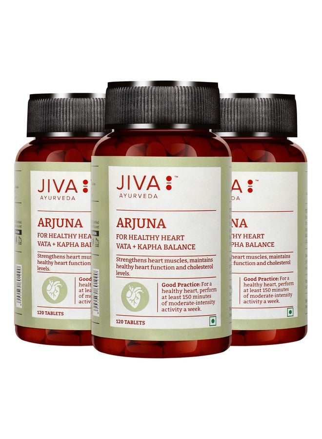 Jiva Arjuna Tablets 500mg 360 Tablets Promotes Heart Health | Manages Cholesterol Level 120 Tablets (Pack of 3) - Image 1