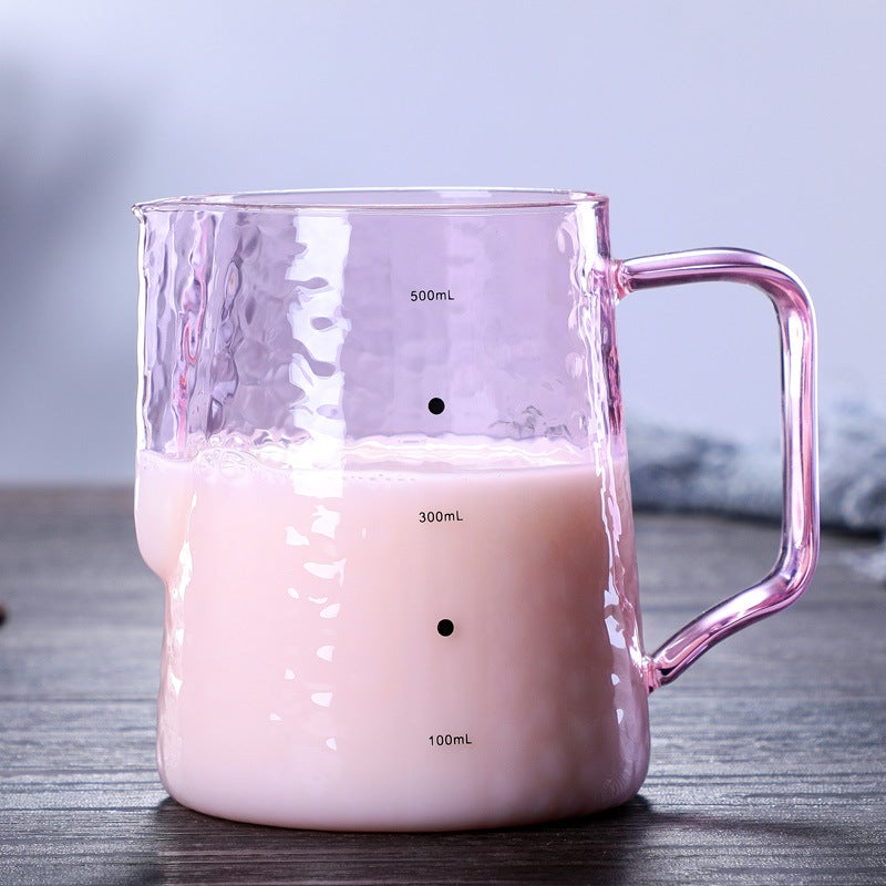 Factory Colored Glass Milk Jar Coffee Sharing Pot Glass Pointed Mouth Pull Flower Cup Hammer Pot Manufacturers - Image 5