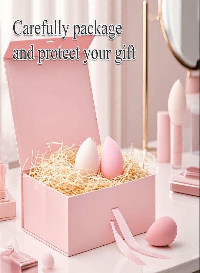 Eeaivnm Pink Magnetic Gift Box with Ribbon,11.4x8.7x4.1 inches Premium Cardboard Gift Packaging for Jewelry,Cosmetics & Small Gifts,Weddings,Bridal Showers,Graduations,Birthdays Gifts all Occasion - Image 2
