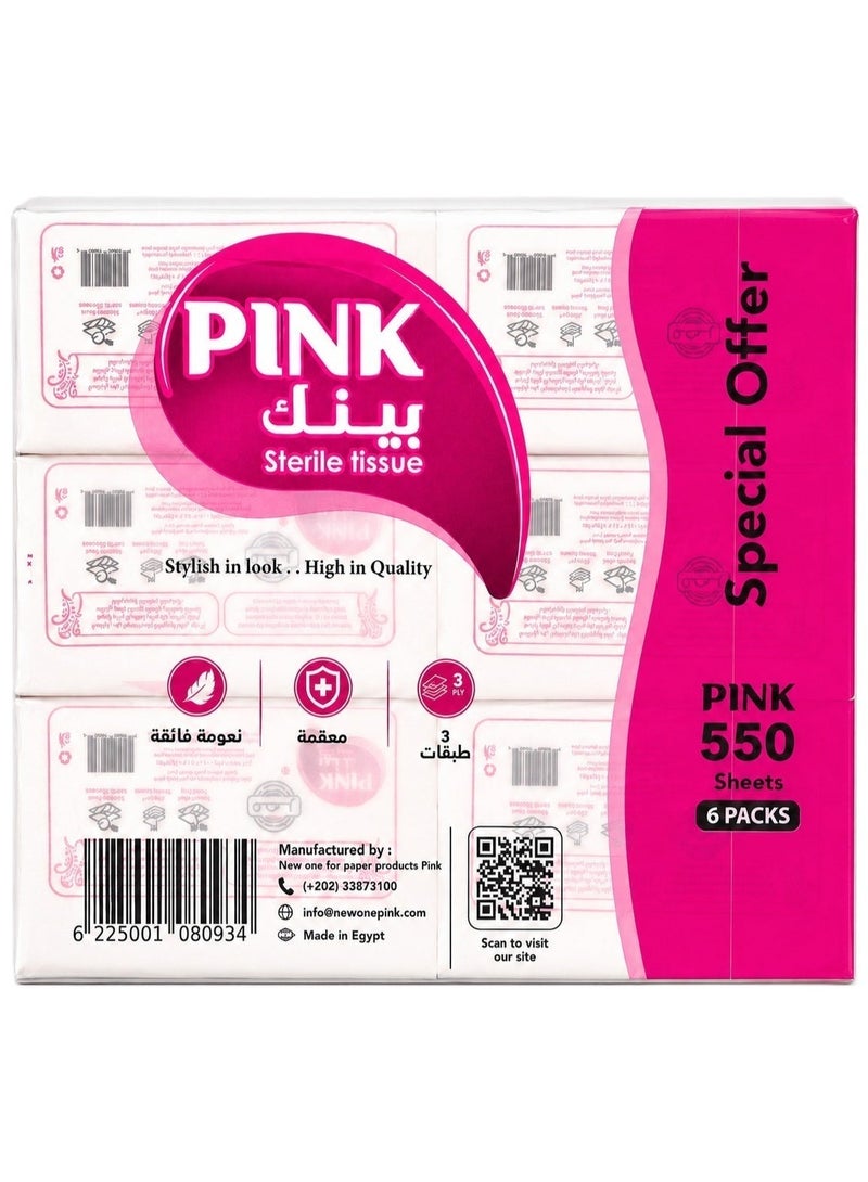بينك مناديل سحب 550 منديل (6 قطع) - Image 1