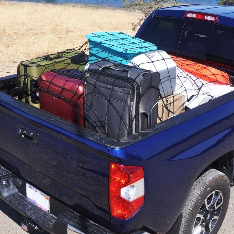 TQS Truck Cargo Net Heavy Duty Cargo Rack for Pickup Truck Bed Cargo Nets with Small Mesh Holds Large Loads Tighter for Rooftop Cargo Carrier, ATV, UTV, Cargo Hitch - Image 5