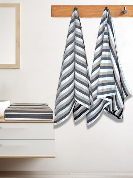 Athom Living Iris Cotton Bath Towel Soft Absorbent Lightweight 75 x 150 cm Ideal for Home Travel Pack of 4 - Image 2