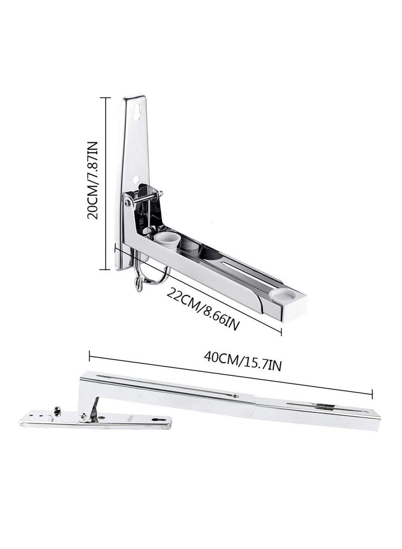 Barakah Universal 304 Stainless Steel Microwave Wall Mount Shelf, Space-Saving Kitchen Rack for Oven and Appliances - Image 4