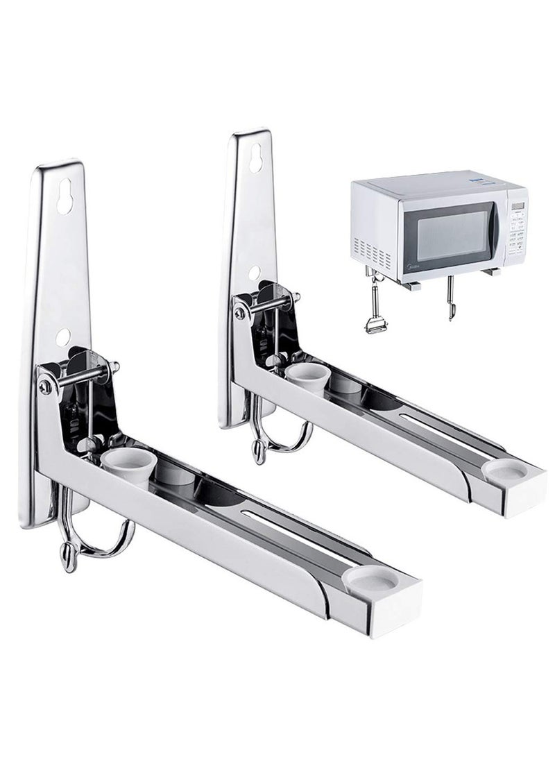 Barakah Universal 304 Stainless Steel Microwave Wall Mount Shelf, Space-Saving Kitchen Rack for Oven and Appliances - Image 1