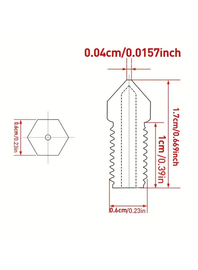 For AnkerMake M5 Hotend 3D Printer Brass Nozzle 0.4mm Hardened Steel Nozzle 3D Printer Parts For AnkerMake High Precision 2pcs - Image 2