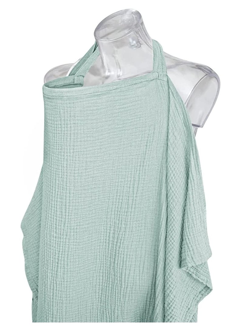 Generic Muslin Nursing Cover for Baby Breastfeeding, Breathable 100% Cotton Breastfeeding Cover with Rigid Hoop for Mother Nursing Apron  - Image 1