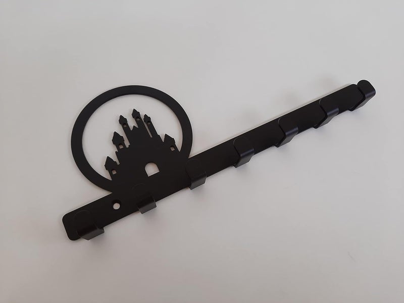Palermo Castle Wall Key Holder Home Decor Metal Matte Finish 7 Hooks Wall Mount Adjustable Easy Install Key Organizer Black 95Inch - Image 5