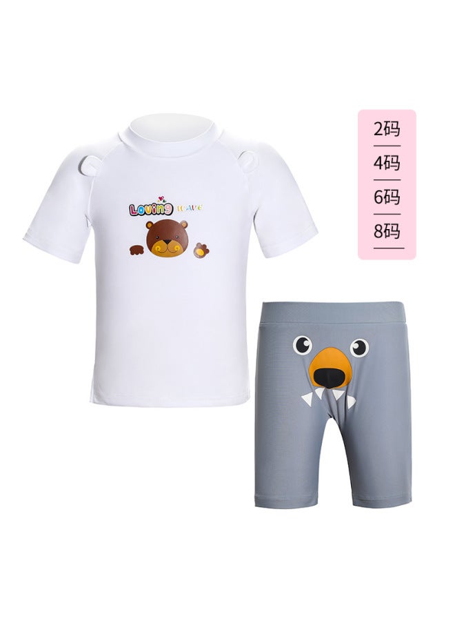 Wave Summer New Kids' Swimming Sun Protection Clothing Quick-drying Small And Medium-sized Kids' Baby Play Water Light Suit Swimsuit Beach