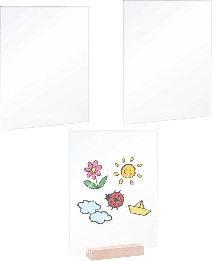 20x30cm Acrylic Board 3 Piece Craft Supplies Transparent Thick Sheets For Picture Frame Sign Display Wedding Invitation Window Repair Home Decor - Image 1
