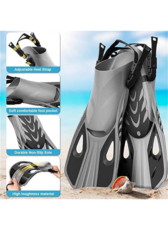 Arabest Mask Fin Snorkel Set, Snorkeling Gear for Adults with Panoramic View Mask, Dry Top Snorkel, Adjustable Swim Fins and Travel Bag, Man Woman Snorkel Gear for Swimming Snorkeling Diving - Image 4