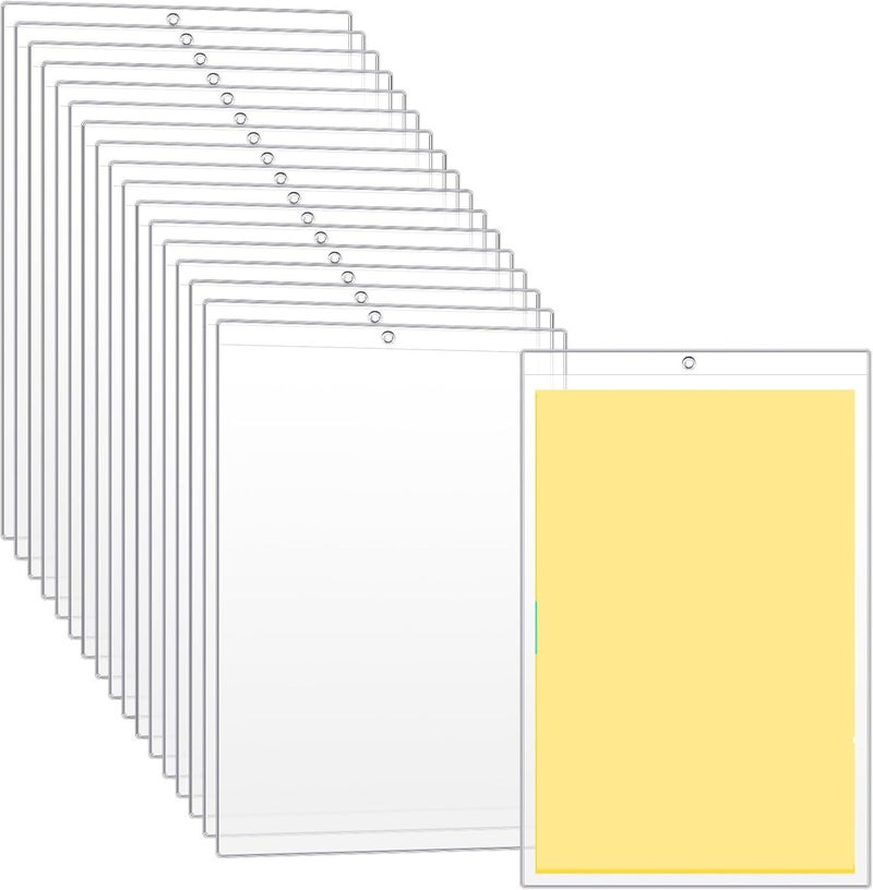 KASTWAVE 10 Pack Job Ticket Holders 6x9 Inch, Clear Plastic Shop Ticket Sleeves, Dry Erase Pocket Sleeves for Work Orders, Classroom, Office, Home, Reusable Double-Sided Document Protectors - Image 1