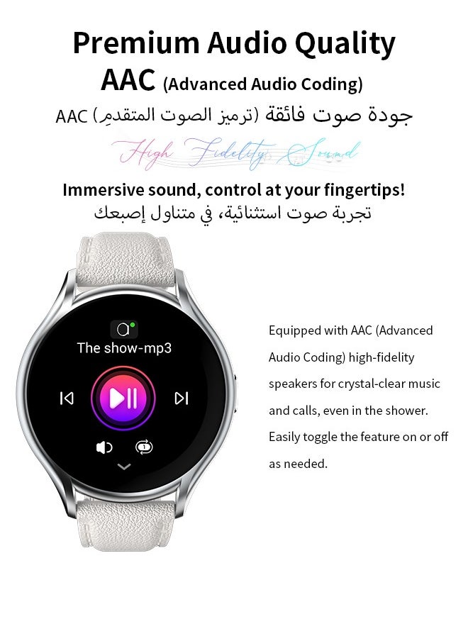 WAPIK - Korean Brand Y2 Women's Smartwatch – Business & Fitness Watch, Waterproof, Bluetooth Calling, AMOLED Display, Heart Rate Monitoring, Compatible with Android & iOS, Ultra-thin Design, Silver - Image 1