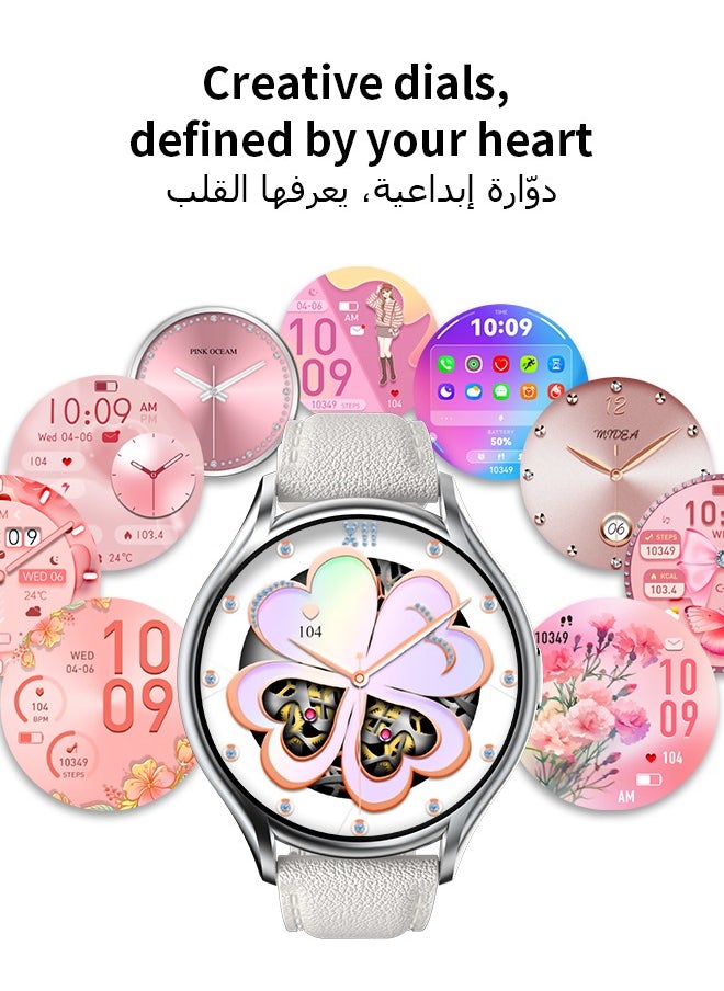 WAPIK - Korean Brand Y2 Women's Smartwatch – Business & Fitness Watch, Waterproof, Bluetooth Calling, AMOLED Display, Heart Rate Monitoring, Compatible with Android & iOS, Ultra-thin Design, Silver - Image 1
