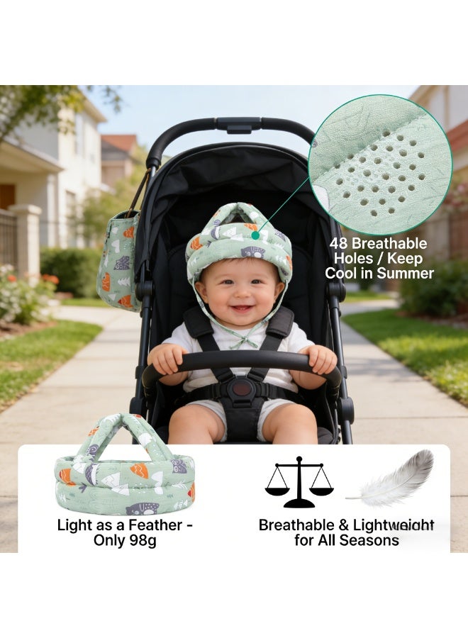 CESETH Infant Head Protection Pad, Impact-Resistant Safety Helmet, Soft Breathable Mesh Cotton Fabric, Child Walking Assistance Backpack, With Adjustable Shoulder Straps, Shock-Absorbing Head Protection Cover, Suitable For Both Male And Female Infants. - Image 5
