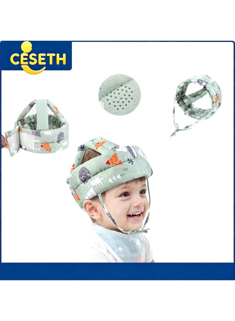 CESETH Infant Head Protection Pad, Impact-Resistant Safety Helmet, Soft Breathable Mesh Cotton Fabric, Child Walking Assistance Backpack, With Adjustable Shoulder Straps, Shock-Absorbing Head Protection Cover, Suitable For Both Male And Female Infants. - Image 1