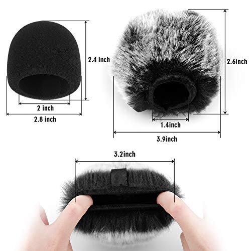 ChromLives Mic Windscreen Cover Pop Filter Compatible with Blue Yeti Nano, Furry Windscreen Cover + Mic Foam Wind Cover Compatible with Yeti Nano (Furry & Foam Combo 2Pack) - Image 4