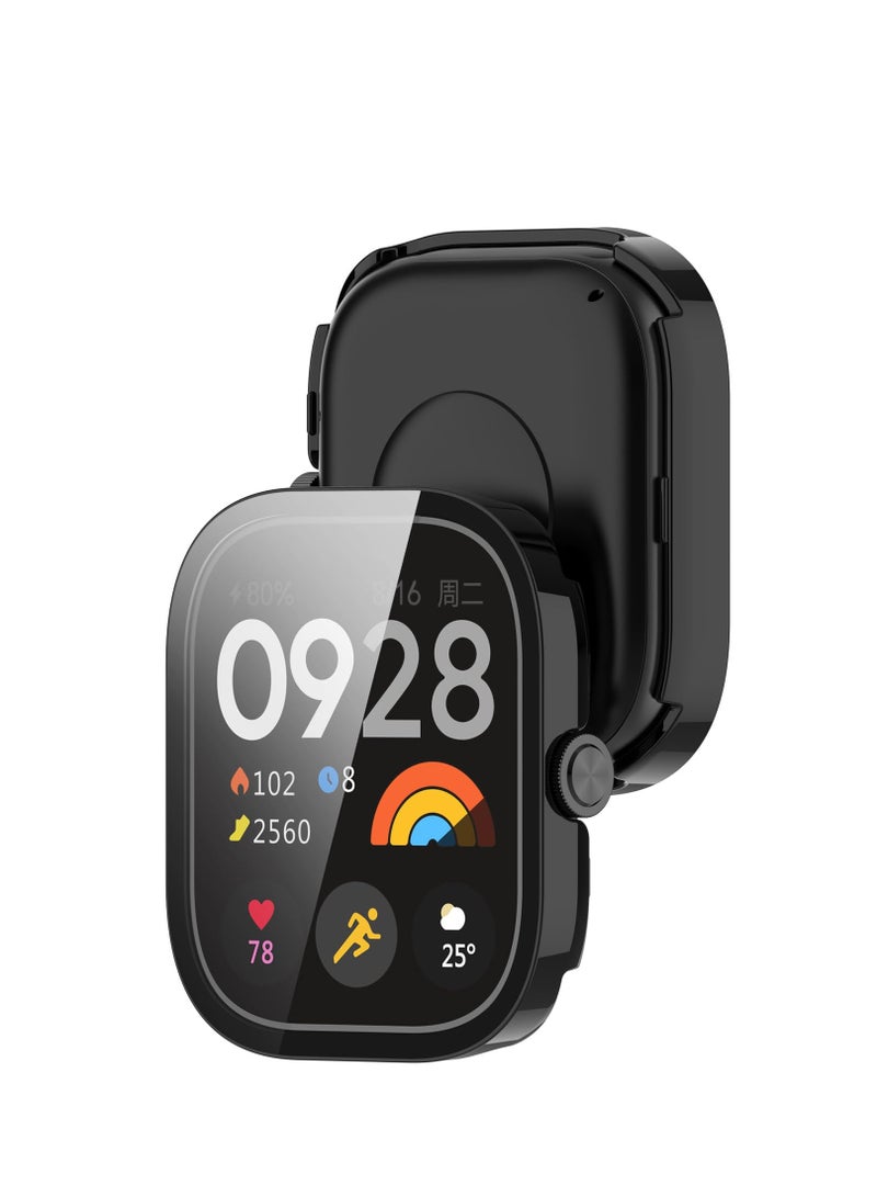 Screen Protector Case Fit for Redmi Watch 4 Full Coverage Hard PC Plated Bumper Cover Protective Cases Frame Tempered Glass Screen Protector - Image 5