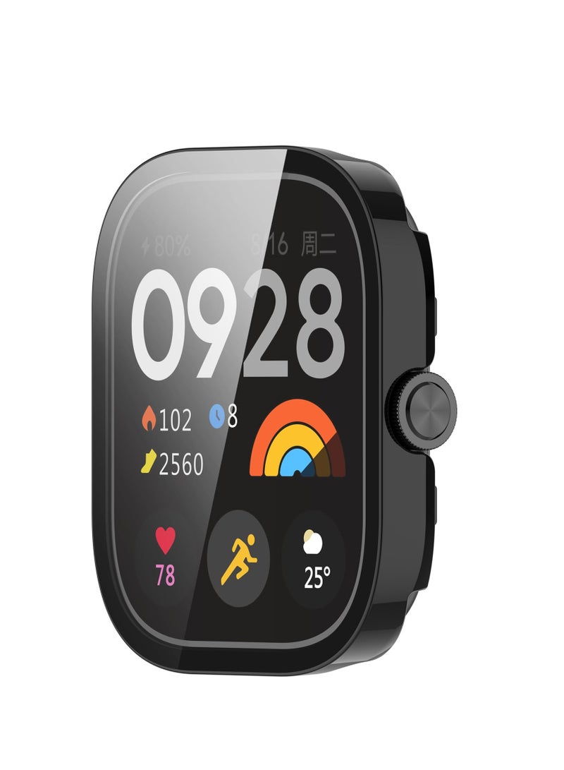 Screen Protector Case Fit for Redmi Watch 4 Full Coverage Hard PC Plated Bumper Cover Protective Cases Frame Tempered Glass Screen Protector - Image 2