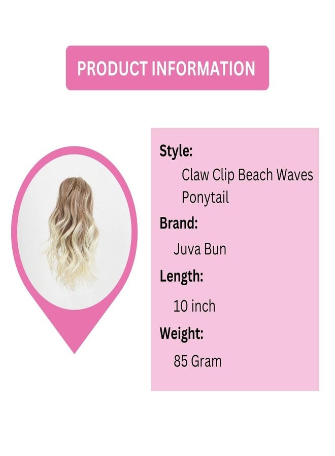 JUVABUN Beach Waves Beach Blonde Ponytail Extension 10” – Wavy Human Hair Ponytail, Seamless Blend, Realistic Curl, Lightweight Comfort, Reusable, Instant Volume, Ideal for Casual or Formal Occasions - Image 4