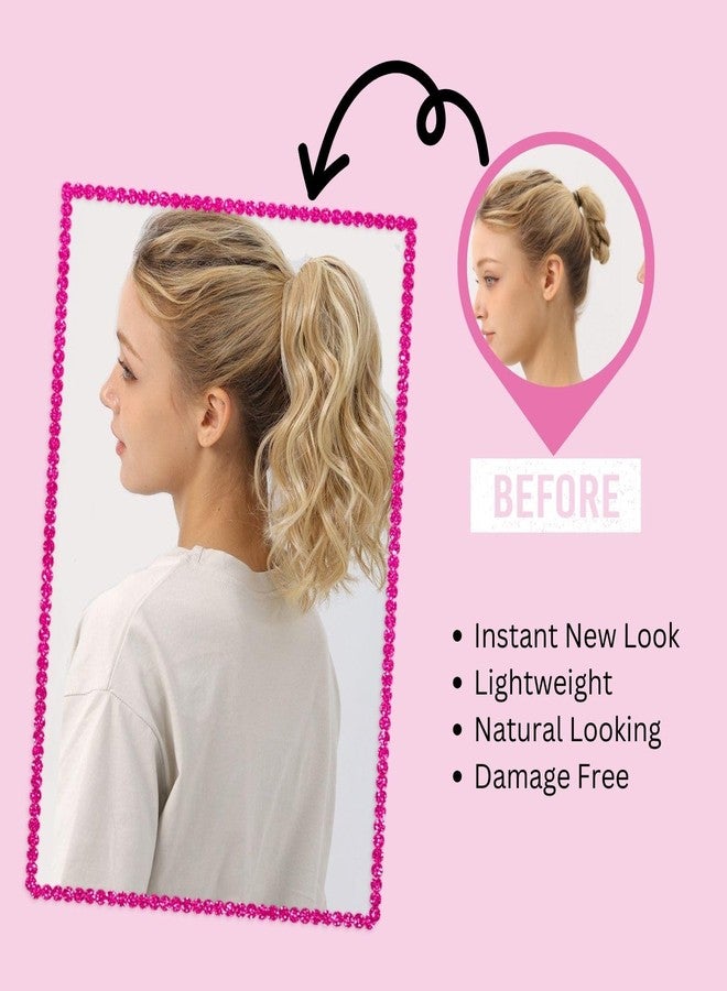 JUVABUN Beach Waves Beach Blonde Ponytail Extension 10” – Wavy Human Hair Ponytail, Seamless Blend, Realistic Curl, Lightweight Comfort, Reusable, Instant Volume, Ideal for Casual or Formal Occasions - Image 5