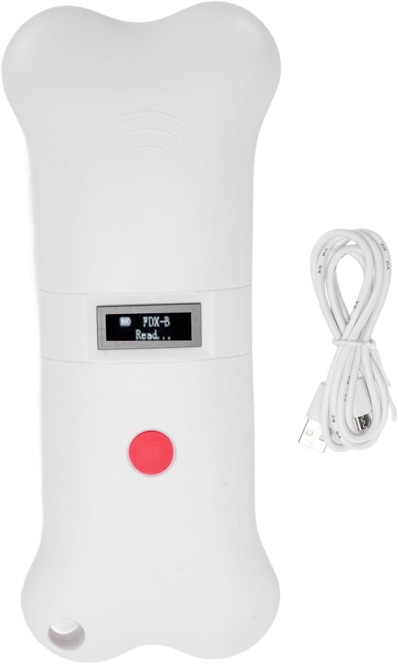 GOWENIC Portable 134.2KHZ Dog Chip Scanner, Animal Tag Scanner Recognizer with OLED Display for Dogs, Cats, Cows, ABS White - Image 5