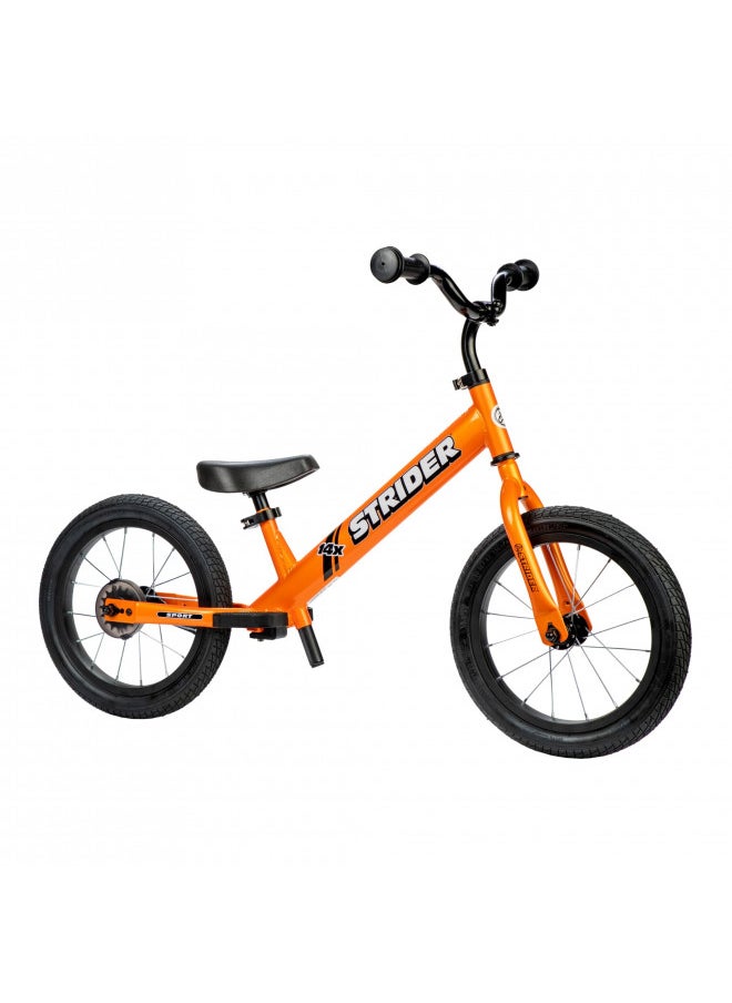 STRIDER Strider 14x, Totally Tangerine - Balance Bike for Kids 3 to 7 Years - Includes Custom Grips, Padded Seat, Performance Footrest & All-Purpose Tires - Easy Assembly & Adjustments  - Image 1