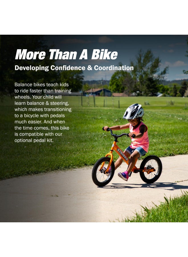 STRIDER Strider 14x, Totally Tangerine - Balance Bike for Kids 3 to 7 Years - Includes Custom Grips, Padded Seat, Performance Footrest & All-Purpose Tires - Easy Assembly & Adjustments  - Image 2