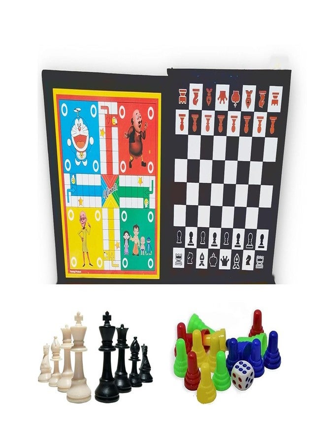 xoko 2 in 1 Wooden Chess and Ludo Board Game I Classic Board Game Set for Kids, Adults, Family & Friends - Image 2