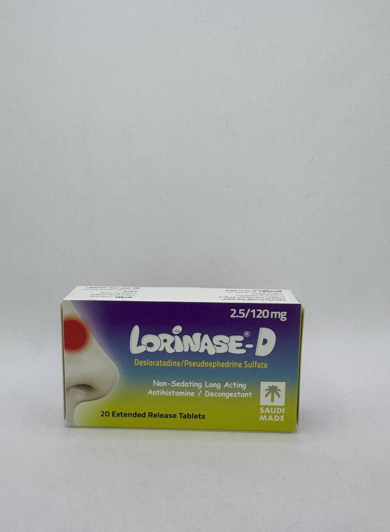 Lorinase-D tablets 2.5/120mg  20'S