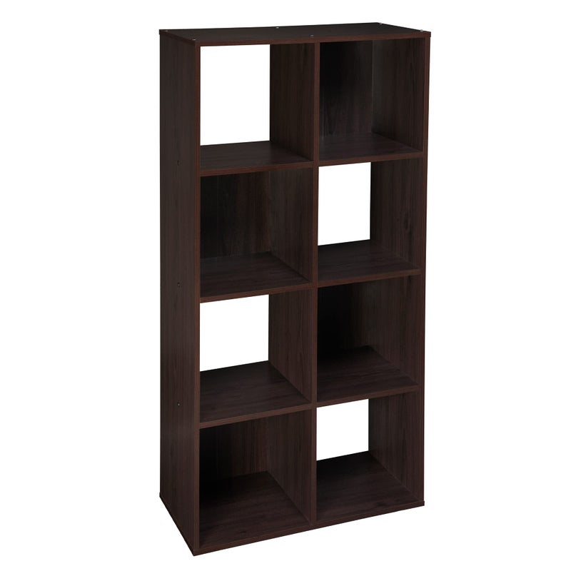 ClosetMaid Cubeicals 8 Cube Storage Shelf Organizer Bookshelf Stackable Vertical or Horizontal Easy Assembly Wood Espresso Finish