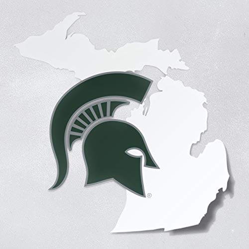 Nudge Printing Collegiate NCAA Car Decal Made from Premium Weatherproof Vinyl (Michigan State Spartans - State of MI) - Image 1