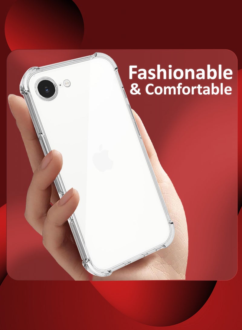 DUSALA iPhone 16E 2Packs Case TPU Gorilla Case Shockproof Slim Protective Cover with 3D Screen Protecto - Clear Clear-2 - Image 4