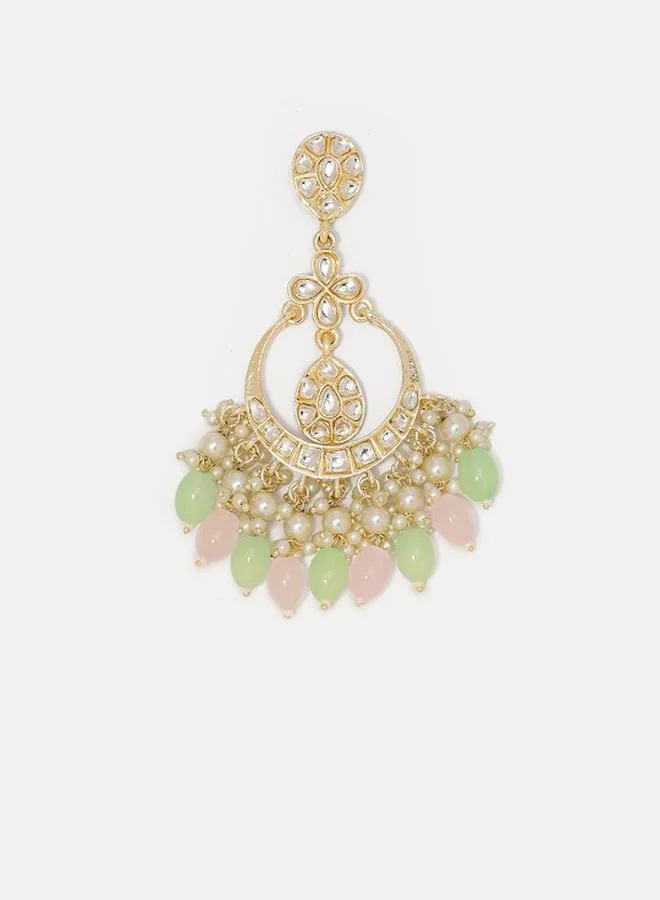 برياسي Elegant Women Multicolour Brass Earrings with pattern and secured with Post and Back closure and styled in ideal for Ethnic moments — crafted to elevate your special moments.