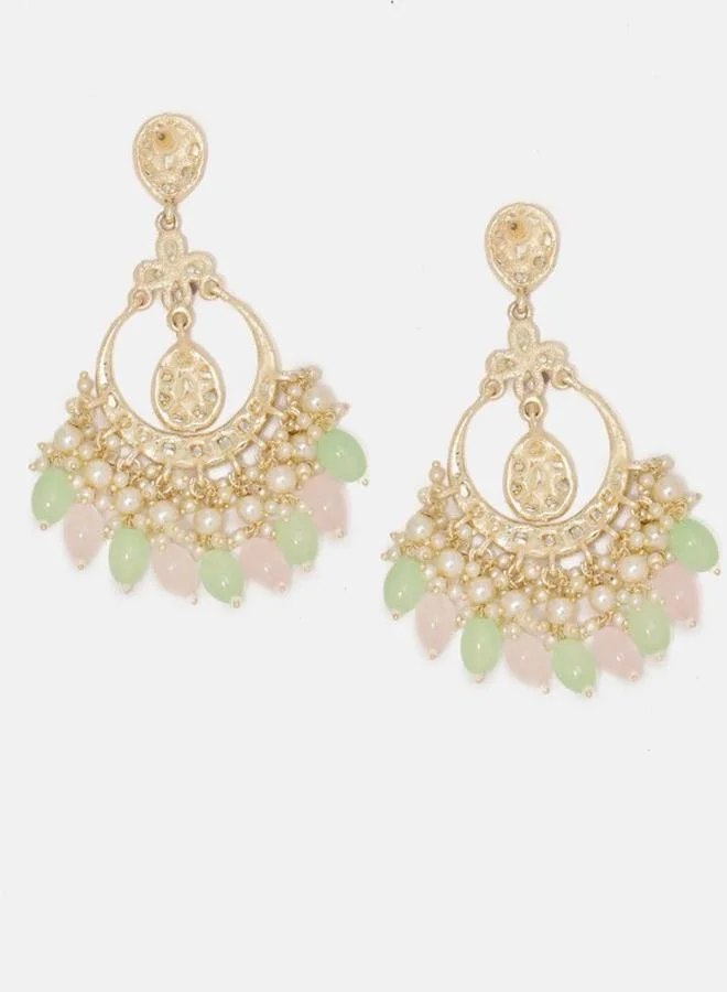برياسي Elegant Women Multicolour Brass Earrings with pattern and secured with Post and Back closure and styled in ideal for Ethnic moments — crafted to elevate your special moments.