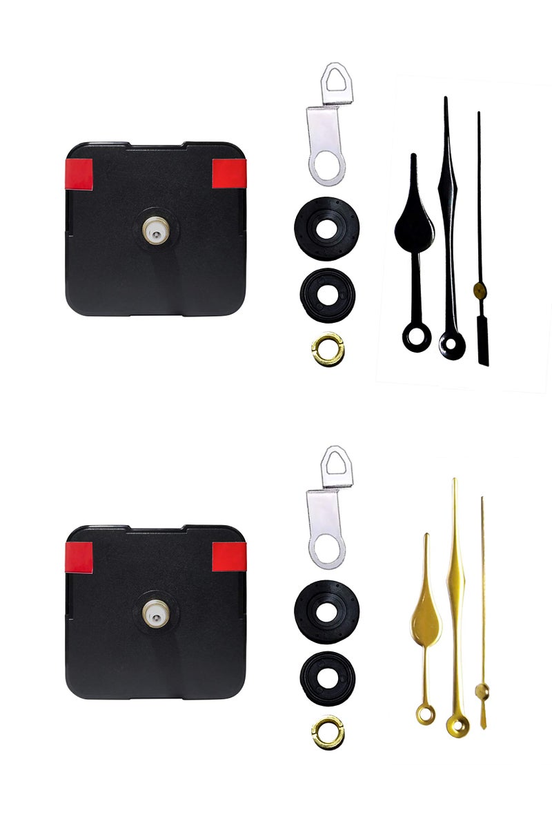 IIK COLLECTION Plastic Quartz Movement Machine with Black and Gold Hands Kit for Wall Clock (Pack of 2) (IIK-MOV-PL-006-007-Packof2) - Image 3